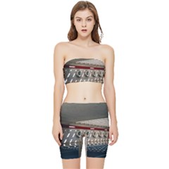 Patterned Tunnels On The Concrete Wall Stretch Shorts And Tube Top Set by artworkshop