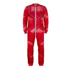 Red Textured Wall Onepiece Jumpsuit (kids)