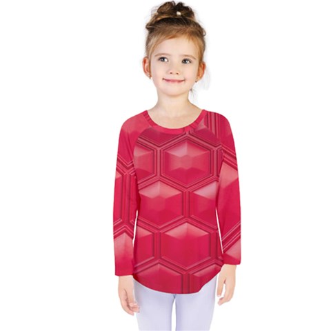 Red Textured Wall Kids  Long Sleeve Tee by artworkshop