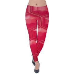 Red Textured Wall Velvet Leggings by artworkshop