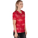 Red Textured Wall Women s V-Neck Scrub Top View3