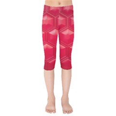 Red Textured Wall Kids  Capri Leggings  by artworkshop