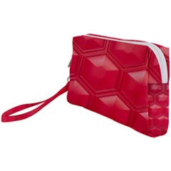 Red Textured Wall Wristlet Pouch Bag (small) by artworkshop