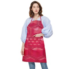 Red Textured Wall Pocket Apron by artworkshop