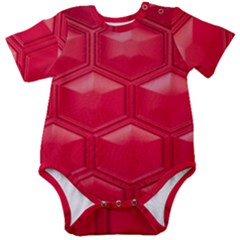 Red Textured Wall Baby Short Sleeve Bodysuit by artworkshop