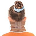 Person Stands By Tall Orange Wall And Looks- Up Face Covering Bandana (Kids) View2