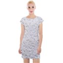 Plaster Background Floral Pattern Cap Sleeve Bodycon Dress View1