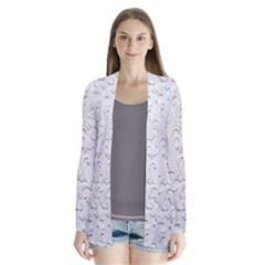 Plaster Background Floral Pattern Drape Collar Cardigan by artworkshop