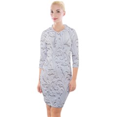 Plaster Background Floral Pattern Quarter Sleeve Hood Bodycon Dress by artworkshop