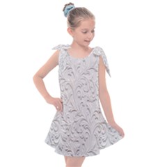 Plaster Background Floral Pattern Kids  Tie Up Tunic Dress by artworkshop