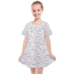 Plaster Background Floral Pattern Kids  Smock Dress by artworkshop