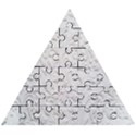 Plaster Background Floral Pattern Wooden Puzzle Triangle View1