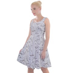 Plaster Background Floral Pattern Knee Length Skater Dress by artworkshop