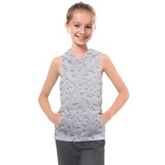 Plaster Background Floral Pattern Kids  Sleeveless Hoodie by artworkshop