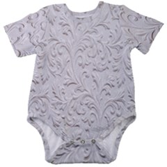 Plaster Background Floral Pattern Baby Short Sleeve Bodysuit by artworkshop