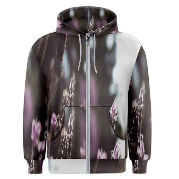 Purple Flower Pattern Men s Zipper Hoodie