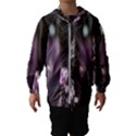 Purple Flower Pattern Kids  Hooded Windbreaker View1