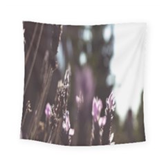 Purple Flower Pattern Square Tapestry (small) by artworkshop