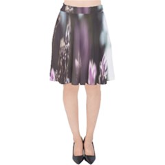 Purple Flower Pattern Velvet High Waist Skirt by artworkshop