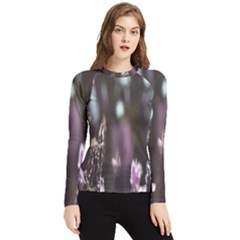 Purple Flower Pattern Women s Long Sleeve Rash Guard by artworkshop