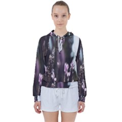 Purple Flower Pattern Women s Tie Up Sweat