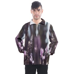 Purple Flower Pattern Men s Half Zip Pullover by artworkshop