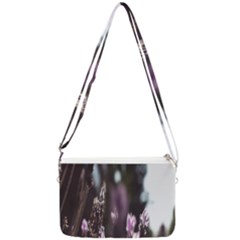 Purple Flower Pattern Double Gusset Crossbody Bag by artworkshop