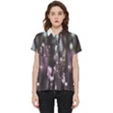 Purple Flower Pattern Short Sleeve Pocket Shirt View1