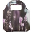 Purple Flower Pattern Foldable Grocery Recycle Bag View1