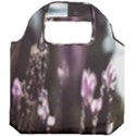 Purple Flower Pattern Foldable Grocery Recycle Bag View2