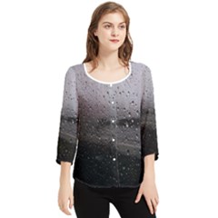 Rain On Glass Texture Chiffon Quarter Sleeve Blouse by artworkshop