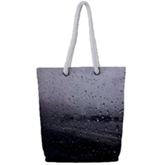 Rain On Glass Texture Full Print Rope Handle Tote (small) by artworkshop