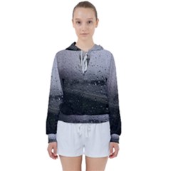 Rain On Glass Texture Women s Tie Up Sweat