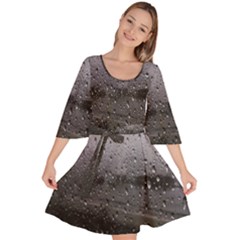 Rain On Glass Texture Velour Kimono Dress by artworkshop