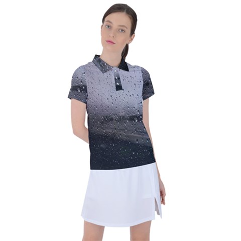 Rain On Glass Texture Women s Polo Tee by artworkshop