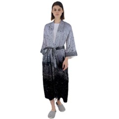 Rain On Glass Texture Maxi Satin Kimono by artworkshop