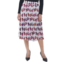 Mixed Colors Flowers Bright Motif Pattern Classic Velour Midi Skirt  by dflcprintsclothing