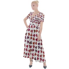 Mixed Colors Flowers Bright Motif Pattern Button Up Short Sleeve Maxi Dress by dflcprintsclothing