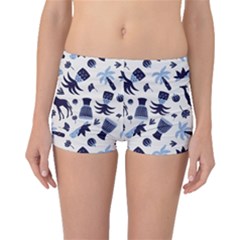 Cute Safari Animals Blue Giraffe Boyleg Bikini Bottoms by Stikle