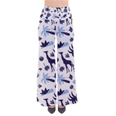 Cute Safari Animals Blue Giraffe So Vintage Palazzo Pants by Stikle