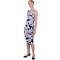 Cute safari animals blue giraffe Sleeveless Pencil Dress View2