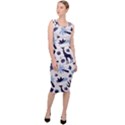 Cute safari animals blue giraffe Sleeveless Pencil Dress View3