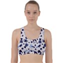 Cute safari animals blue giraffe Back Weave Sports Bra View1