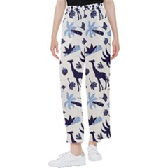 Cute Safari Animals Blue Giraffe Women s Pants  by Stikle