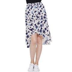 Cute Safari Animals Blue Giraffe Frill Hi Low Chiffon Skirt by Stikle