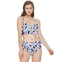 Cute Safari Animals Blue Giraffe Frilly Bikini Set by Stikle