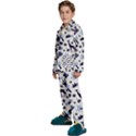 Cute safari animals blue giraffe Kids  Long Sleeve Velvet Pajamas Set View2