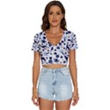 Cute safari animals blue giraffe V-Neck Crop Top View1