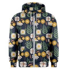 Flower Grey Pattern Floral Men s Zipper Hoodie