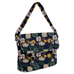 Flower Grey Pattern Floral Buckle Messenger Bag